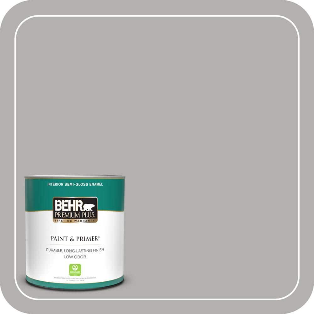 BEHR PREMIUM PLUS 1 qt. #BXC-25 Colonnade Gray Semi-Gloss Enamel