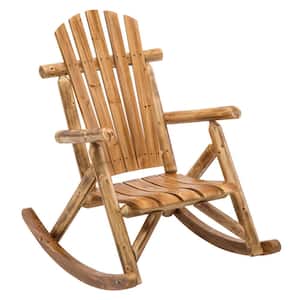 Wood Outdoor Rocking Chair Porch Rustic Log Rocker