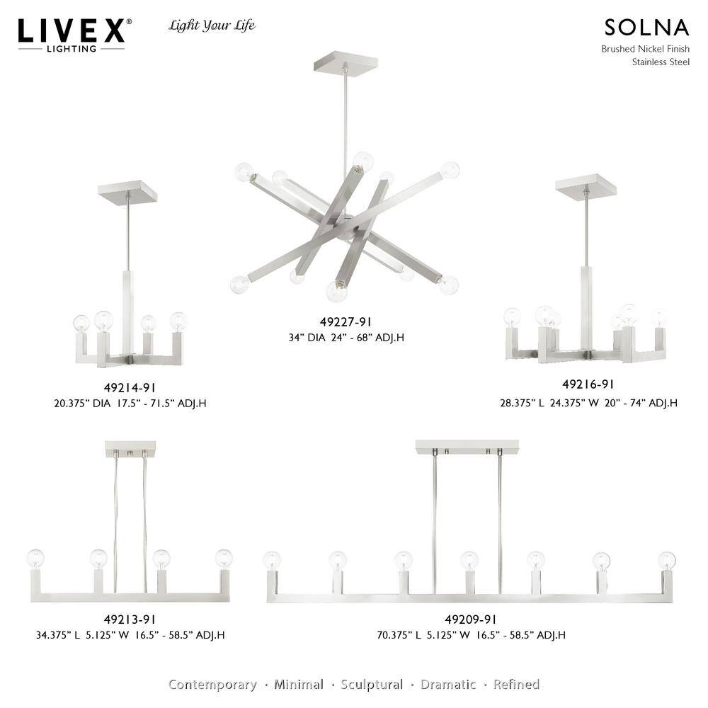 Solna Sleek Minimalist Brushed Nickel LED Flush Mount Light