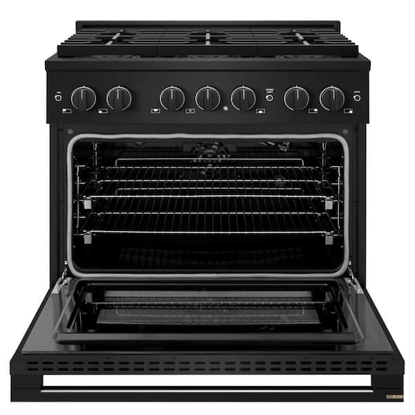 36 in. 5.2 cu. ft. Marino Gas Range with 6 Burner DuoPro Cooktop and Convection Gas Oven in Black Stainless Steel
