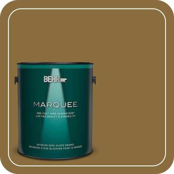 BEHR MARQUEE 1 Gal. #S310-7A Vintage Brass Semi-Gloss Enamel Interior Paint and Primer