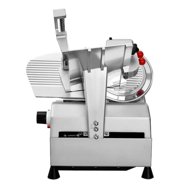 540-Watt Meat Slicer 2-pieces 10 in. Stainless Steel Blades 0-15mm Thickness Child Lock Meat Cheese Bread for Home Use