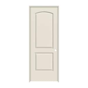 24 in. x 80 in. Caiman 2 Panel Left-Hand Solid Core Primed Molded Composite Single Prehung Interior Door