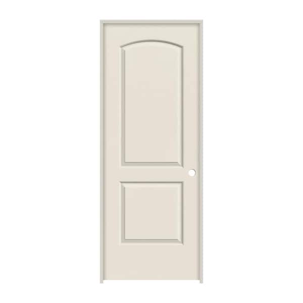 JELD-WEN 32 in. x 80 in. 2 Panel Continental Primed Left-Hand Smooth Solid Core Molded Composite MDF Single Prehung Interior Door