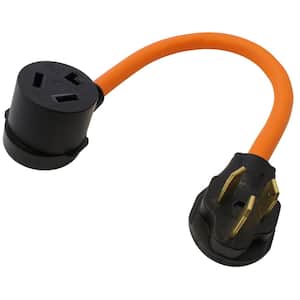 1.5 ft. 10-50P 50 Amp 3-Prong Plug to 10-30R 3-Prong Dryer Outlet