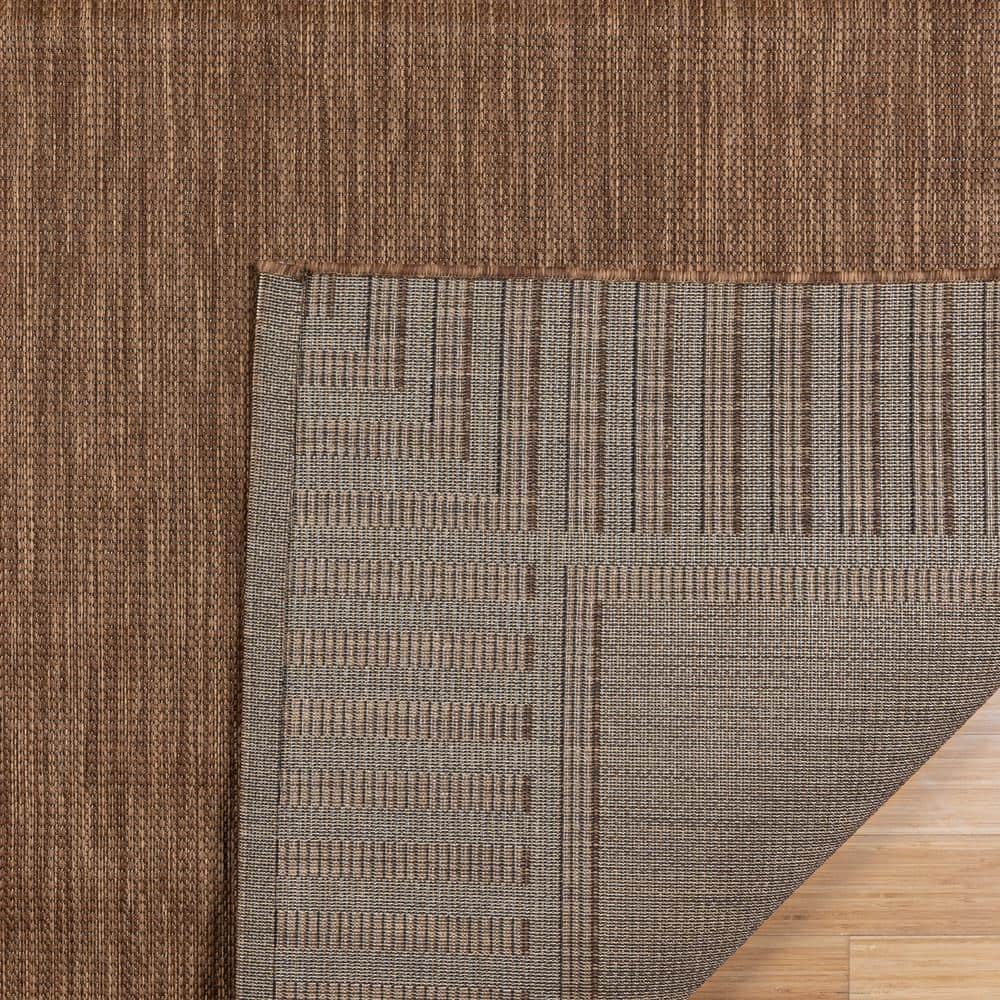 Havana Black Striped Synthetic Flatweave Indoor/Outdoor Rug 8' x 10'