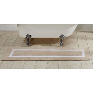 Hotel Collection Sand/White 20 in. x 60 in. 100% Cotton Bath Rug