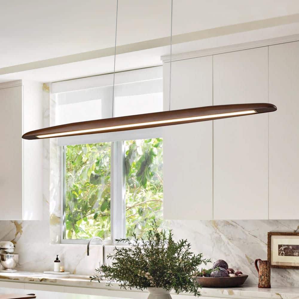 1 Light Black Dimmable Wood Linear LED Pendant Light Kitchen Island Farmhouse Hanging Light Fixture Modern Chandelier price history on PriceWatchPro