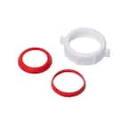 1-1/2 in. Sink Drain Pipe Plastic Slip-Joint Nut with Rubber Reducing Washers