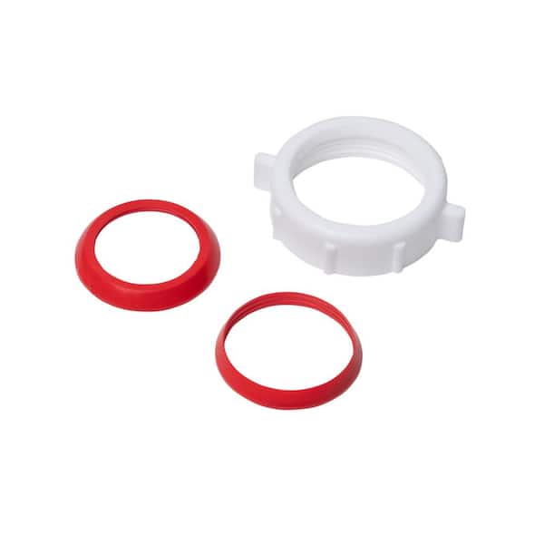 Oatey 1-1/2 in. Sink Drain Pipe Plastic Slip-Joint Nut with Rubber Reducing Washers