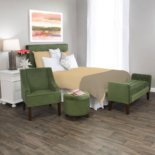 Swoop Arm Velvet Accent Chair Forest