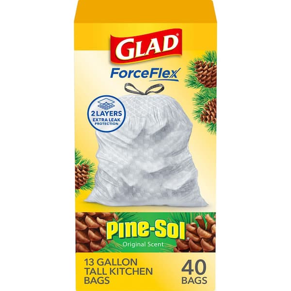 13 Gal 40ct Force Flex DS Pine-Sol OS Trash Bag