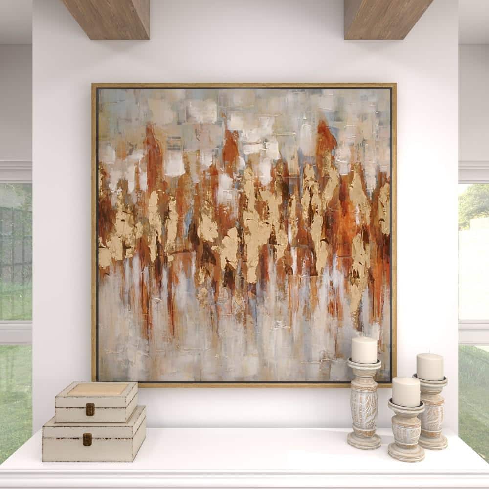 Motivational Abstract Quote Canvas Art for Kids' Nursery, 39" Gold Frame