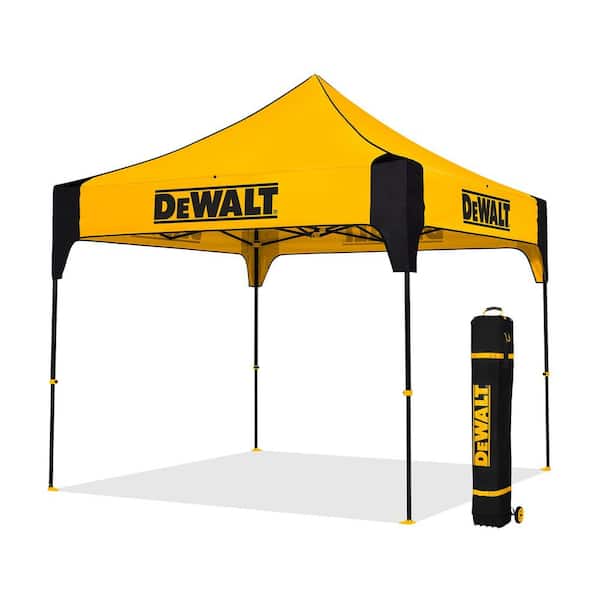 10 ft. x 10 ft. Jobsite Pop Up Canopy Work Shelter with Steel Fame, UV Protection, Water Resistance, Instant Setup