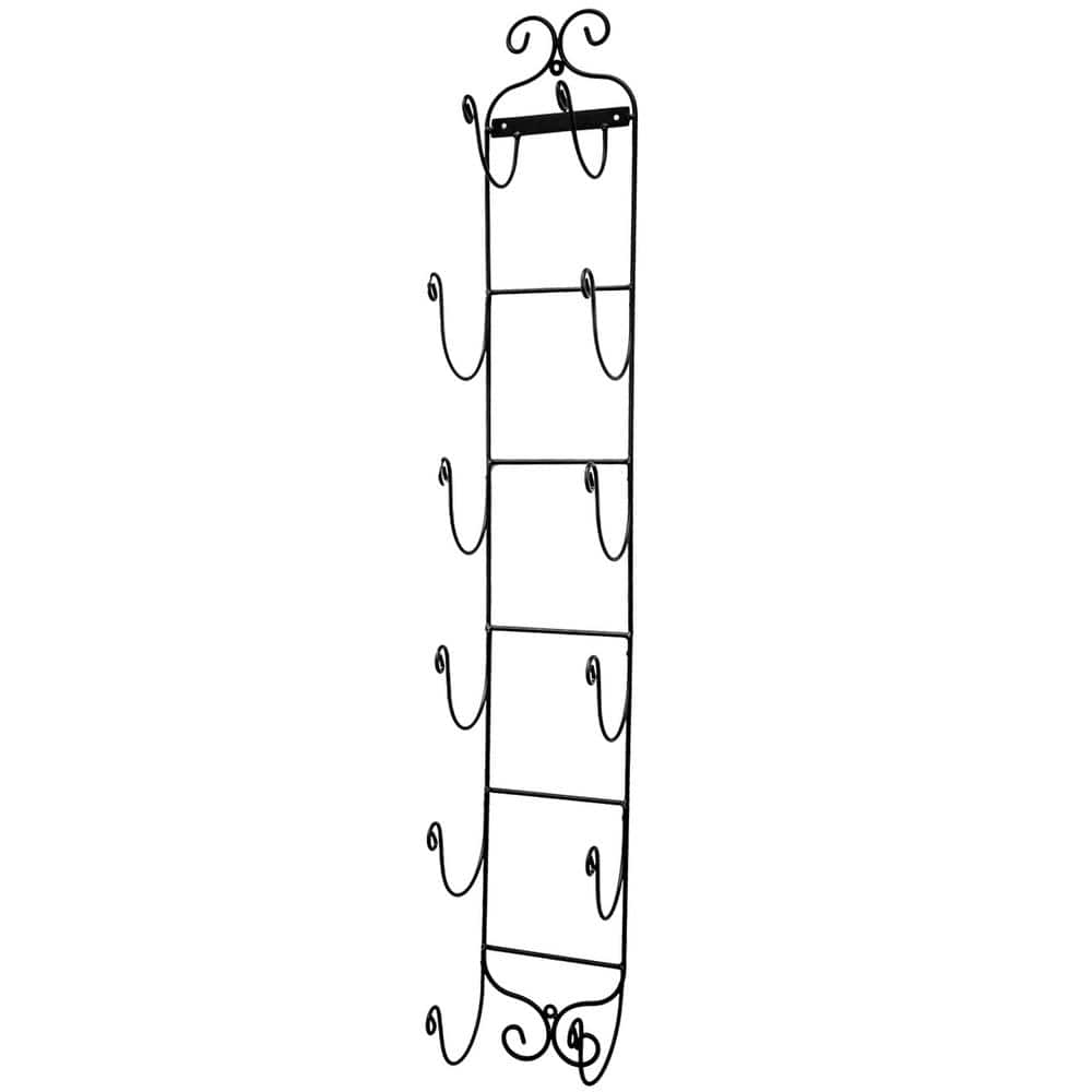 Elegant 6-Bottle Black Metal Wall Mounted Wine Rack price history on PriceWatchPro