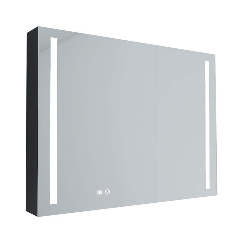JimsMaison 35 in. W x 25 in. H Rectangular Aluminum Medicine Cabinet ...