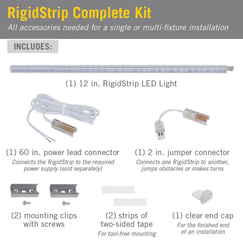 12-Inch Linkable Soft White LED Light Strip Kit with Remote