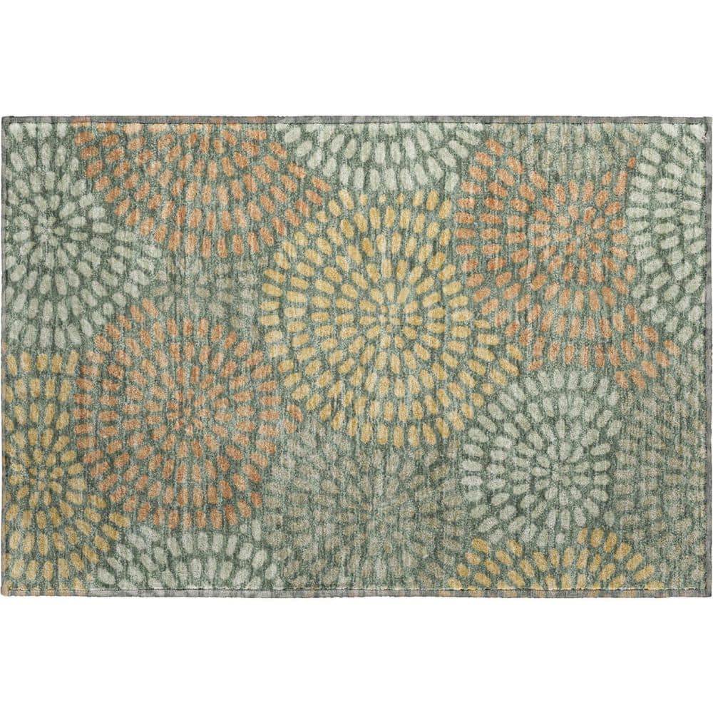 Mayfield Premium Machine Washable Abstract AMF2492 Basil 3 ft. x 4 ft. Area Rug price history on PriceWatchPro
