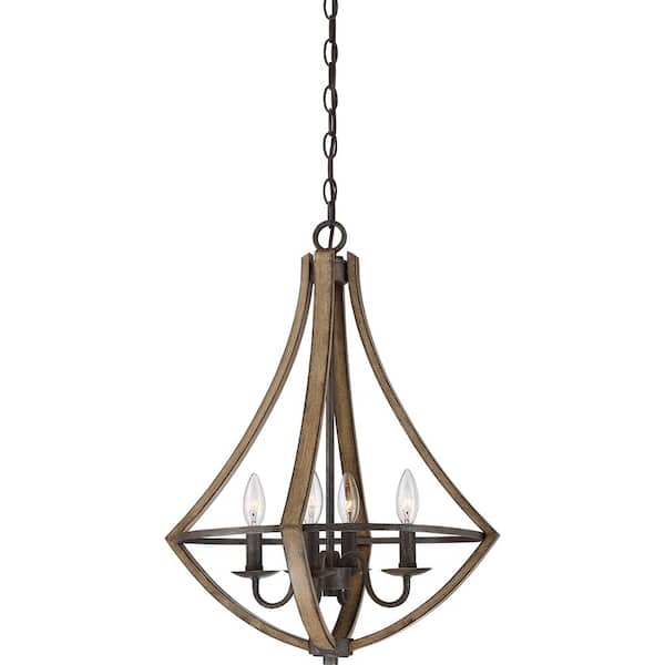 Shire 4-Light Rustic Black Pendant