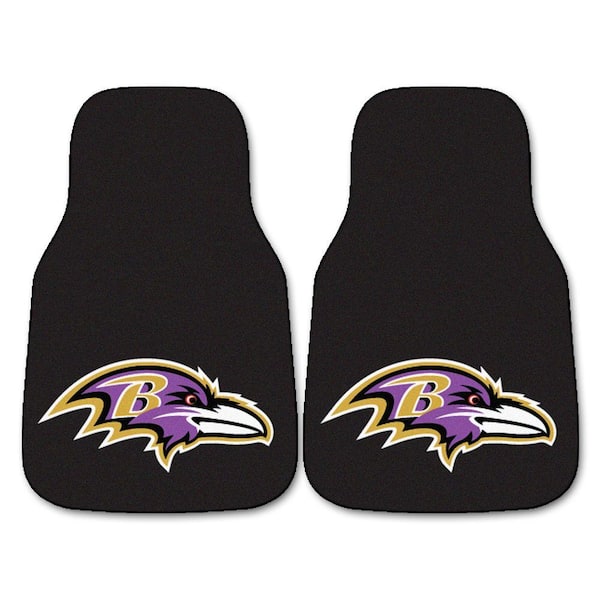 FANMATS Baltimore Ravens 18 in. x 27 in. 2-Piece Carpeted Car Mat Set
