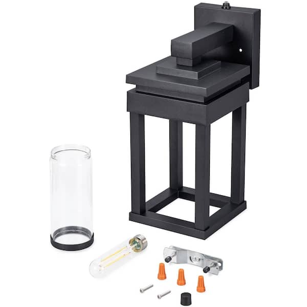 KODA Ellis Black Outdoor Wall Lantern Weather Resistant with Dusk