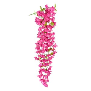 50 in. Magenta Artificial Bougainvillea Flower Stem Hanging Spray Bush