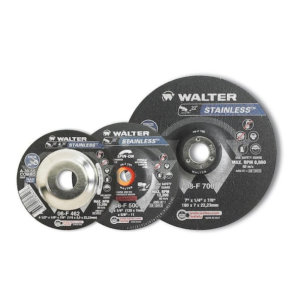 WALTER SURFACE TECHNOLOGIES Stainless 9 in. x 5/8-11 in. Arbor x 1/4 in. T27 A-30-SS Grinding Wheel for Stainless (10-Pack)