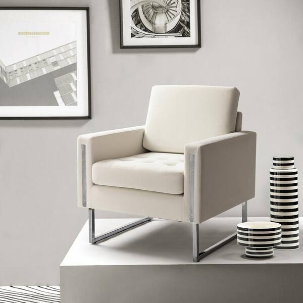 Daryon Leather Club Accent Chair - Luxurious Comfort, Goose Feather Cushion Filling, Square Arm Design Latitude Run