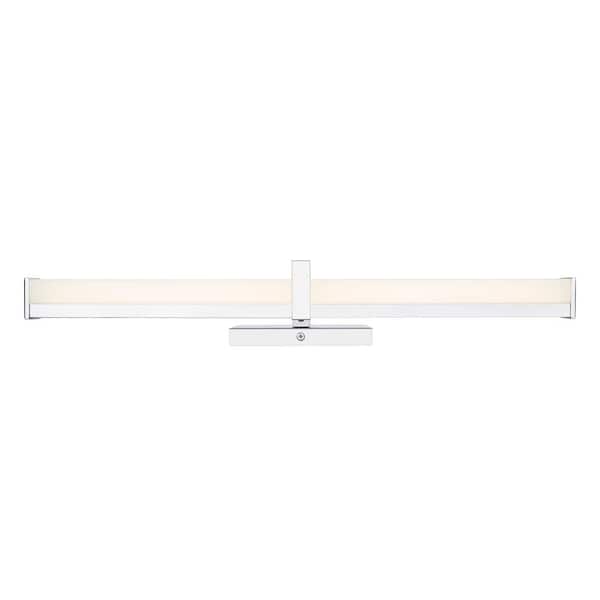 Golden Lighting Elon 3.75 in. 1-Light LED Vanity Light in Chrome with Opal Glass