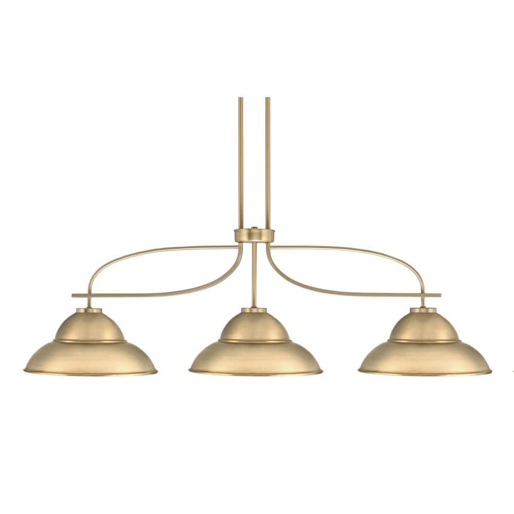 Olympia 14.25 in. 3-Light Chandelier New Age Brass New Age Brass Metal Shad