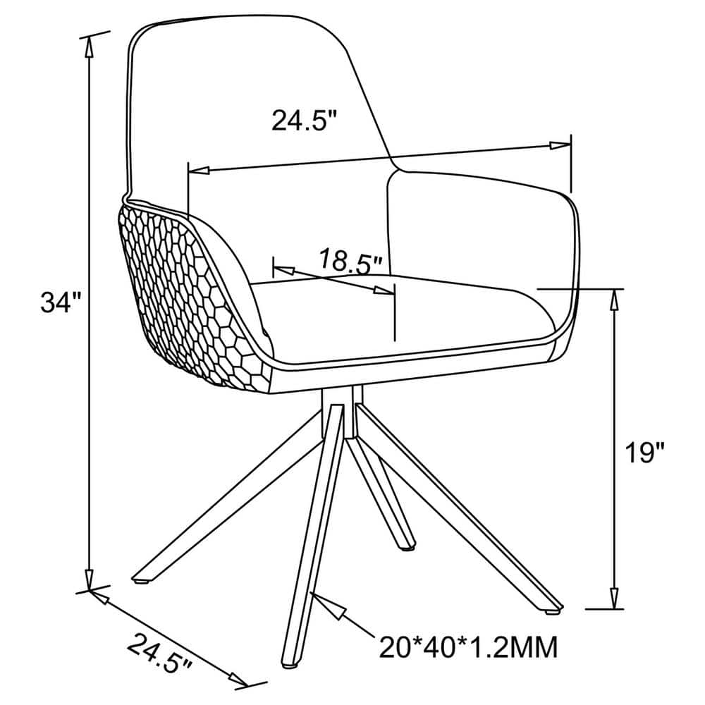 Gray Upholstered Swivel Side Chair with Chrome Legs