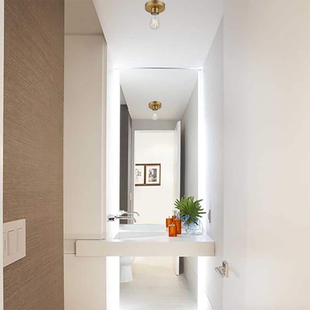 Gold 5" Modern LED Ceiling Flushmount Light Fixture