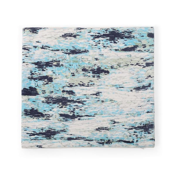 Noble House Adleigh Teal and Multicolor Print Zipper 16.00 in. x 16.00 in.Throw Pillow Cover