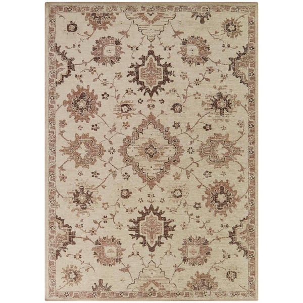 Berengarten Copper 5 ft. x 7 ft. Medallion Area Rug