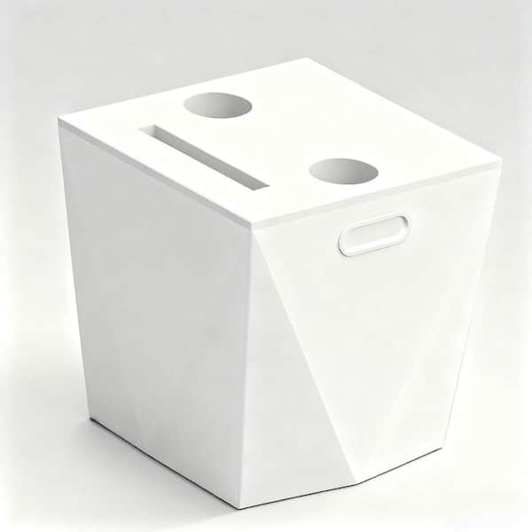 Patio Outdoor and In-Pool Side Table Resin White