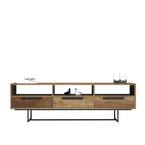 72 in. Parisian Factory Multi-Coloured Teak 3-Shelf Accent Cabinet Console Table