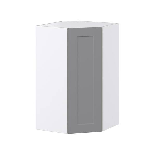 J COLLECTION 30 in. W X 40 in. H X 14 in. D Bristol Painted Slate Gray Shaker Assembled Wall Blindcorner Kitchen Cabinet