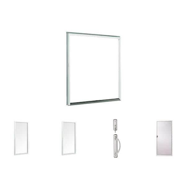 70-1/2 in. x 79-1/2 in. Right-Hand Gliding Patio Door with Moving Panel, Satin Nickel Door Lock, and Insect Screen Combo