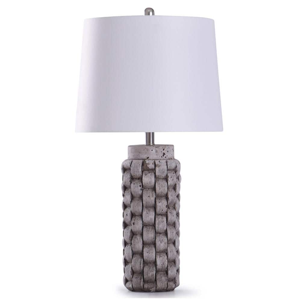 Textured Weave Gray Table Lamp, Textured Table Lamp