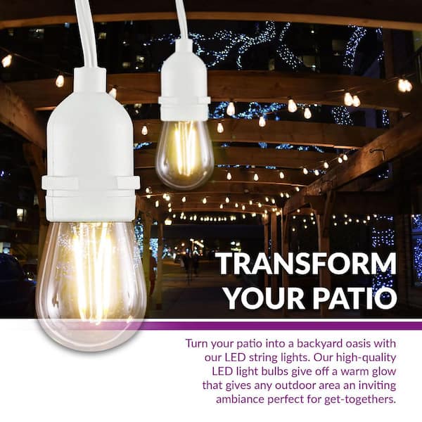LED String Lights with Weatherproof Technology, Dimmable with Wireless  Remote Control, 48ft and 16 (15+1 free) LED Light Bulbs Included - Newhouse  Lighting