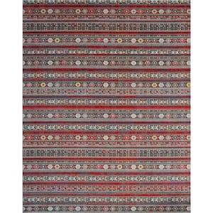 24-Seven by N Natori Vintage Red 7 ft. 9 in. x 9 ft. 9 in. Area Rug