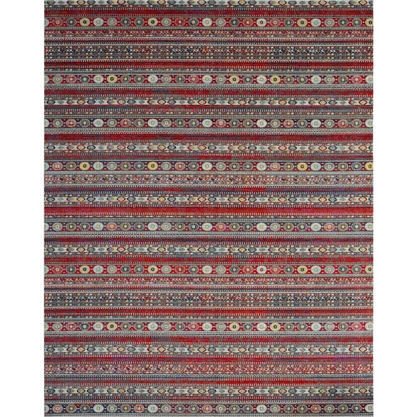 KALATY 24-Seven by N Natori Vintage Red 7 ft. 9 in. x 9 ft. 9 in. Area Rug