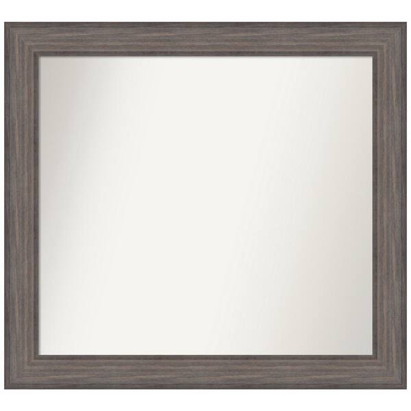 Amanti Art Medium Rectangle Distressed Brown Modern Mirror (31.25 in. H x 34.25 in. W)