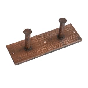 Hand Hammered Copper Double Robe Hook in Oil Rubbed Bronze