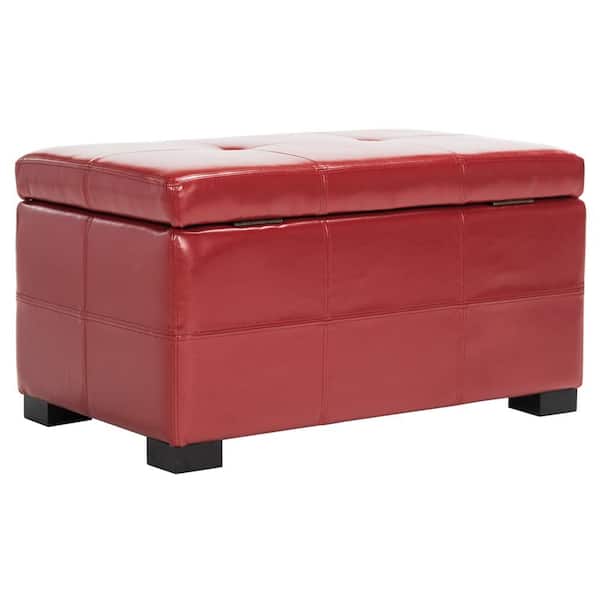 Safavieh Kerrie Red Storage Bench Hud8230r The Home Depot Safavieh Kerrie Red Storage Bench, Storage Bench Red