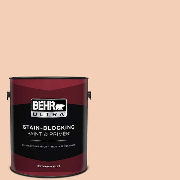 BEHR ULTRA 1 gal. #M210-3 Apricot Freeze Flat Exterior Paint & Primer