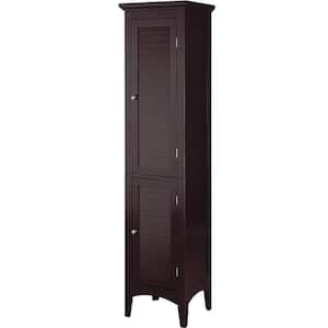 Freestanding 15 in. W x 13 in. D x 63 in. H in Dark Brown Linen Cabinet