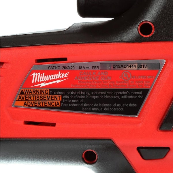 Milwaukee M18 18V Lithium-Ion Cordless 10 oz. Caulk and Adhesive Gun  (Tool-Only) 2641-20 - The Home Depot