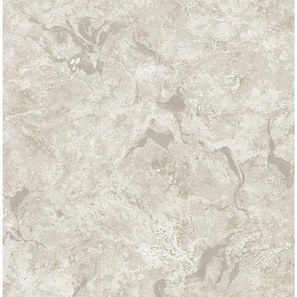 Seabrook Designs 60.75 sq. ft. Metallic Alabaster Large Marble Embossed Vinyl Unpasted Wallpaper Roll