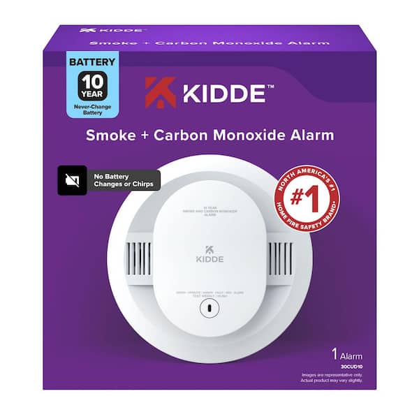 10-Year Battery Powered Smoke and Carbon Monoxide Detector with Alarm LED Warning Lights 21031514